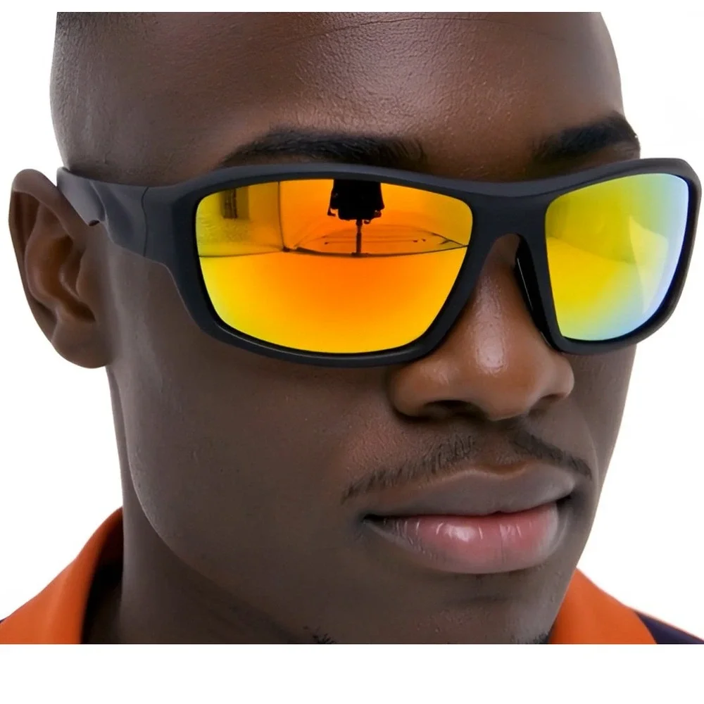 Sport Sunglasses Red Fire‎ Mirrored Lens Driving Fishing Cycling Golfing Men New